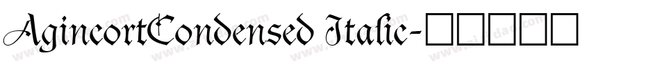 AgincortCondensed Italic字体转换